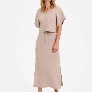 MATE the Label Organic Linen Crop Tee in Sesame